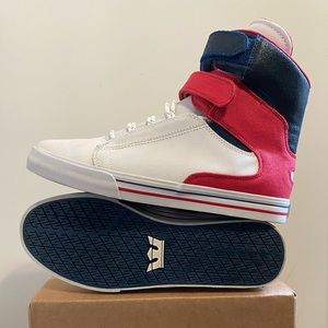 Supra TK Society “Bunker” Red White Blue mens size 10 shoes (preowned, no box)